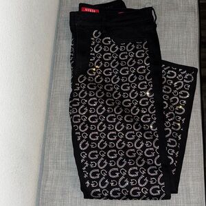 Guess girly g stone straight high pants new